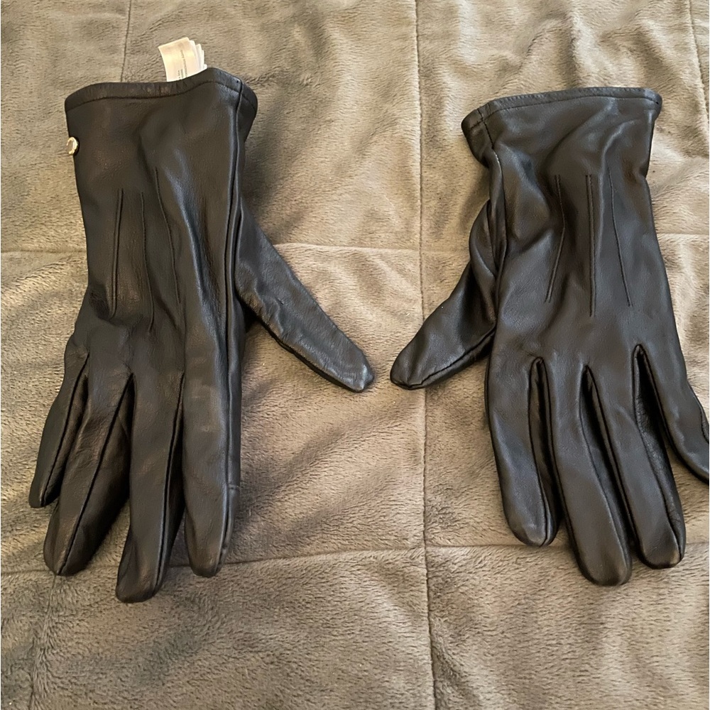 Michael Kors Black Leather Gloves